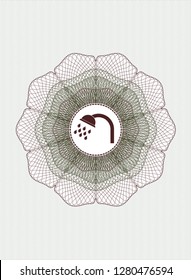 Green and Red rosette or money style emblem with shower icon inside