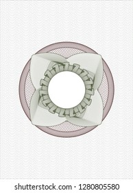 Green and Red rosette or money style emblem