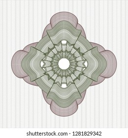 Green and Red rosette (money style emblem)