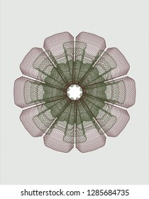 Green and Red rosette or money style emblem