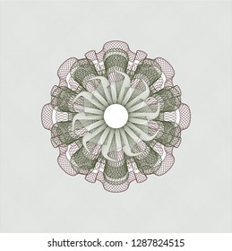 Green and Red rosette (money style emblem)