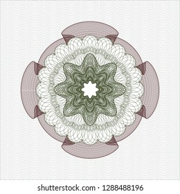 Green and Red rosette or money style emblem