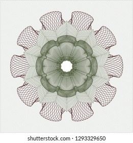 Green and Red rosette or money style emblem