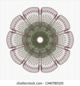 Green and Red rosette (money style emblem)