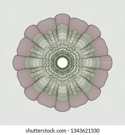 Green and Red rosette or money style emblem