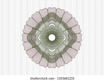 Green and Red rosette or money style emblem