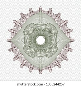 Green and Red rosette (money style emblem)