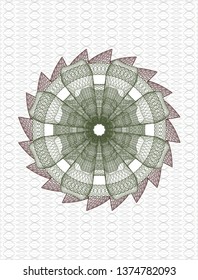 Green and Red rosette or money style emblem