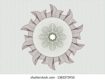 Green and Red rosette (money style emblem). Vector Illustration. Detailed.