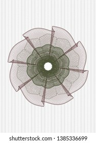 Green and Red rosette (money style emblem). Vector Illustration. Detailed.