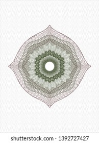 Green and Red rosette (money style emblem). Vector Illustration. Detailed.