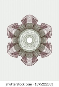 Green and Red rosette or money style emblem. Vector Illustration. Detailed.