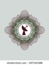 Green and Red rosette or money style emblem with radar icon inside