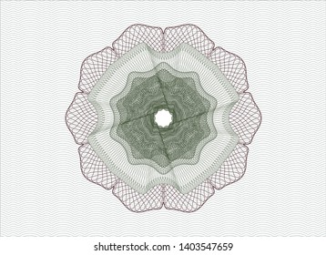 Green and Red rosette (money style emblem). Vector Illustration. Detailed.