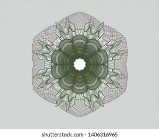 Green and Red rosette (money style emblem). Vector Illustration. Detailed.