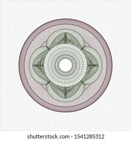 Green and Red rosette (money style emblem). Vector Illustration. Detailed.