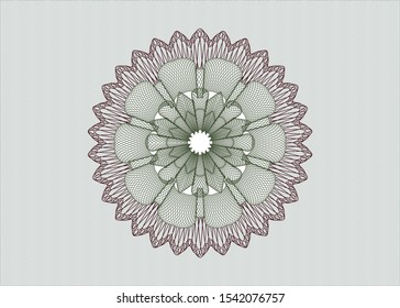 Green and Red rosette (money style emblem). Vector Illustration. Detailed.