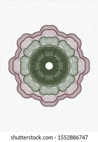 Green and Red rosette (money style emblem). Vector Illustration. Detailed.
