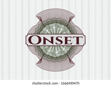 Grün und Rot-Rosette oder Geldstil-Emblem mit eingesetztem Text