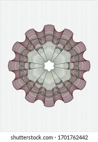 Green and Red rosette or money style emblem. Vector Illustration. Detailed.
