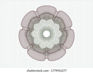 Green and Red rosette (money style emblem). Vector Illustration. Detailed. 