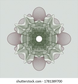 Green and Red rosette (money style emblem). Vector Illustration. Detailed. 