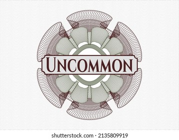 Rote Rosette (Geldstil-Emblem) mit Text Gelegentlich Innen