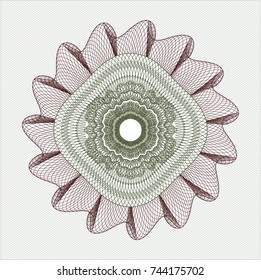 Green and Red rosette or money style emblem
