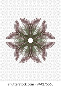 Green and Red rosette (money style emblem)