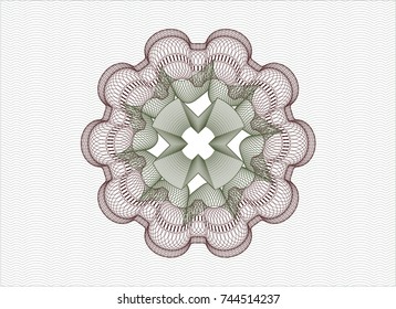 Green and Red rosette (money style emblem)