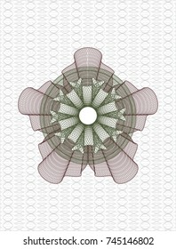 Green and Red rosette (money style emblem)
