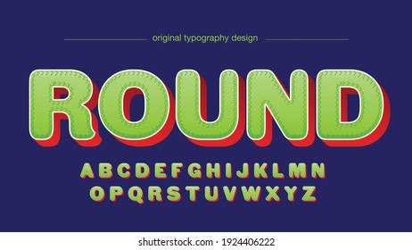 Green And Red Rounded Cartoon 3D Gaming Artistic Font Typography