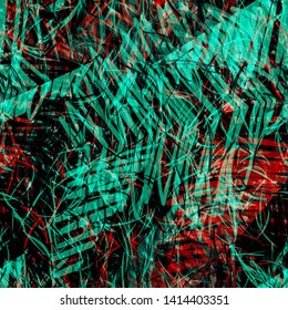 Green and red seamless texture with strokes. Abstract vector background for web page, banners backdrop, fabric, home decor, wrapping
