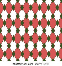 Green and red square pattern for christmas and new year background.Wrapping paper for grift box in christmas and new year.