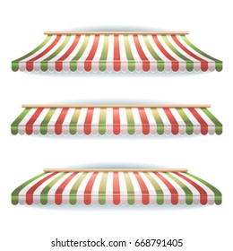 Green And Red Striped Awnings