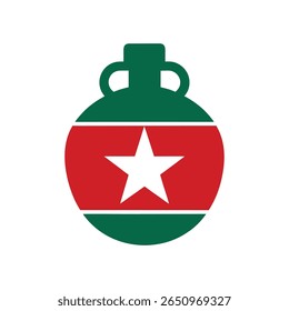 Green red stylized emblem with a star shape on a Revolucion Mexicana