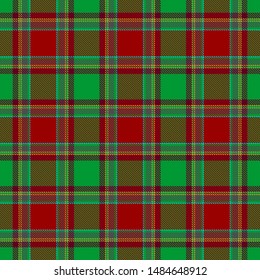Green and Red Tartan Plaid Scottish Seamless Christmas  Pattern. Texture from tartan, plaid, tablecloths, shirts, clothes, dresses, bedding, blankets and other textile.