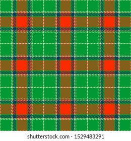 Green and Red Tartan Plaid Scottish Seamless Pattern. Texture from tartan, plaid, tablecloths, shirts, clothes, dresses, bedding, blankets and other textile.