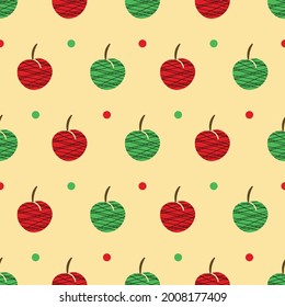 Diseño de patrones de repetición de manzanas de textura verde y roja