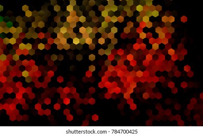 Green, Red vector polygonal illustration, which consist of hexagons. Hexagonal design for your business. Creative geometric background in Origami style with gradient