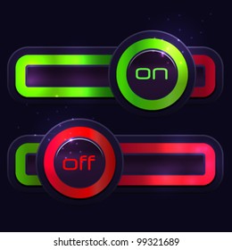 Green and red vector power sliders