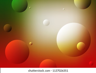 Green, Red vector template with circles. Illustration with set of shining colorful abstract circles. The pattern can be used for beautiful websites.