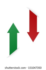 The green and red vertical arrows with hidden edge effect / The green and red vertical arrows / Arrows