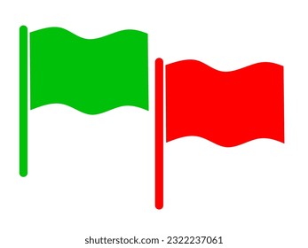 green and red waving flag icon