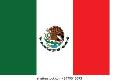 GREEN , RED AND WHITE MEXICO FLAG ILLUSTRATION