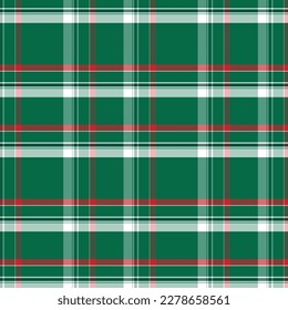 Green red white plaid seamless pattern for textiles, wallpaper.Vector illustration.