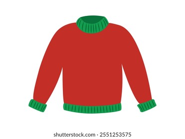 Suéter de invierno verde y rojo