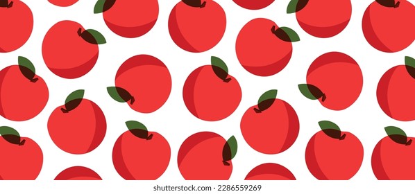 Manzanas verdes, rojas, amarillas. Conjunto de tres patrones Seamless. Resumen de antecedentes repetidos. Papel, cubierta, tela, envoltura de regalo, arte mural, decoración interior. Ilustración del vector de color dibujado a mano