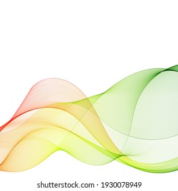 green, red and yellow color lines. abstract wave. vector pattern
