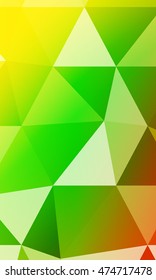 green, red, yellow polygonal geometric banner with rumpled triangular low poly origami style background. vector illustration. for your idea business, wallpaper, web-design.